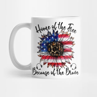 Home of the Free Because of the Brave 911 Dispatcher Gift for 4th of July Mug